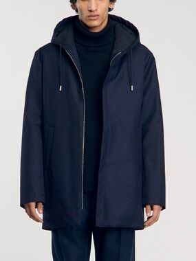 Sandro Men’s Black Hooded Coat